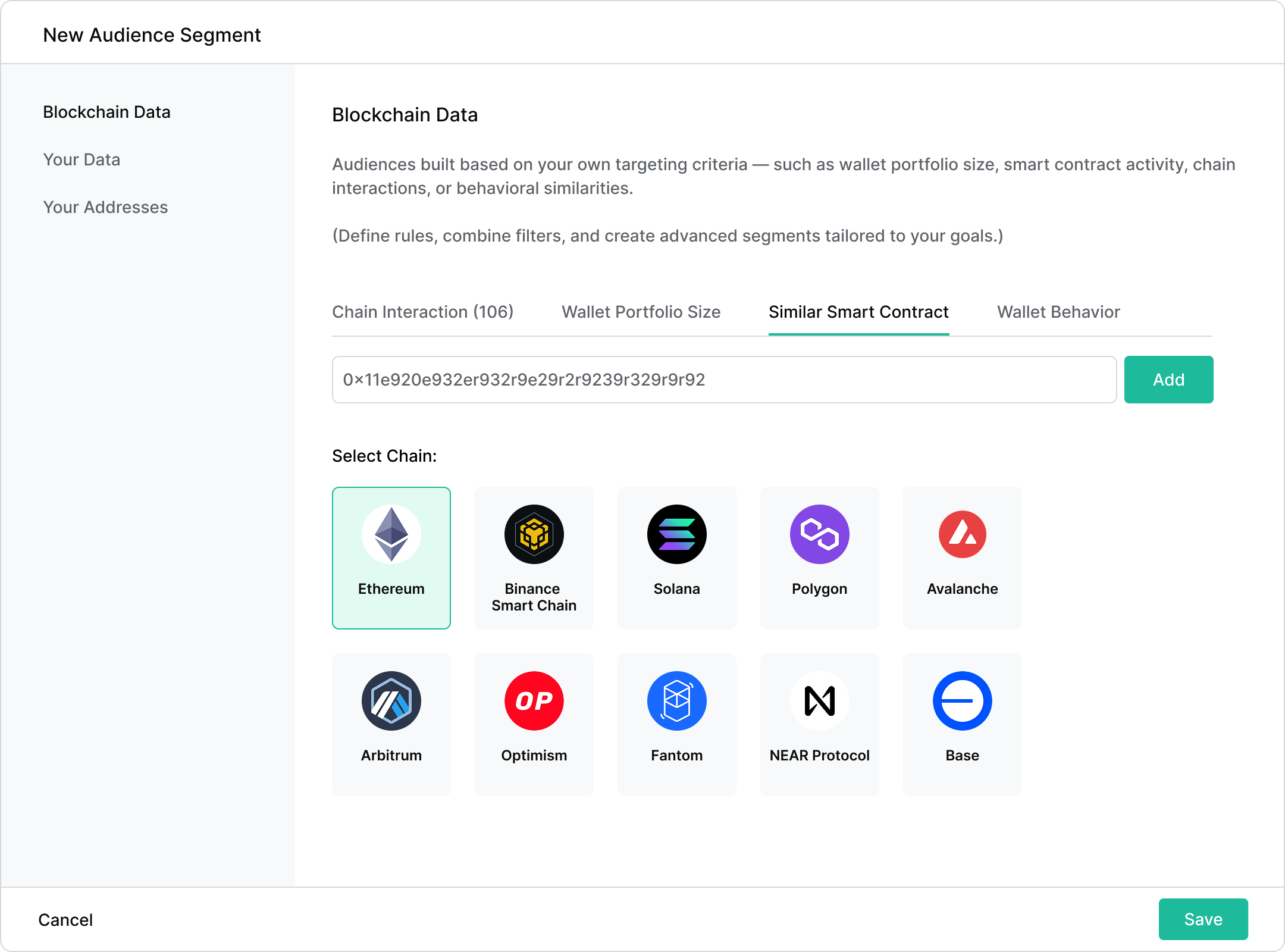 Chain and Smart Contract targeting interface